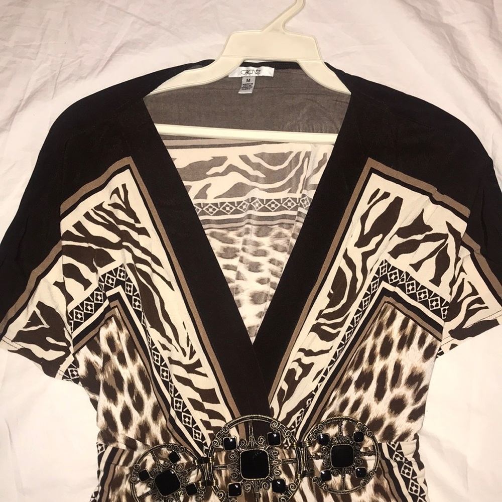Cache Print Tunic Hardware Front W Tie Back - image 3